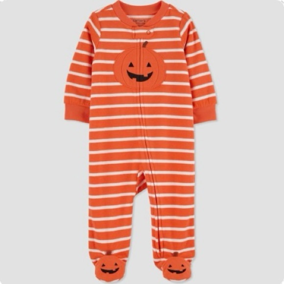 Carter’s Fleece Pumpkin Pajama - Picture 1 of 5